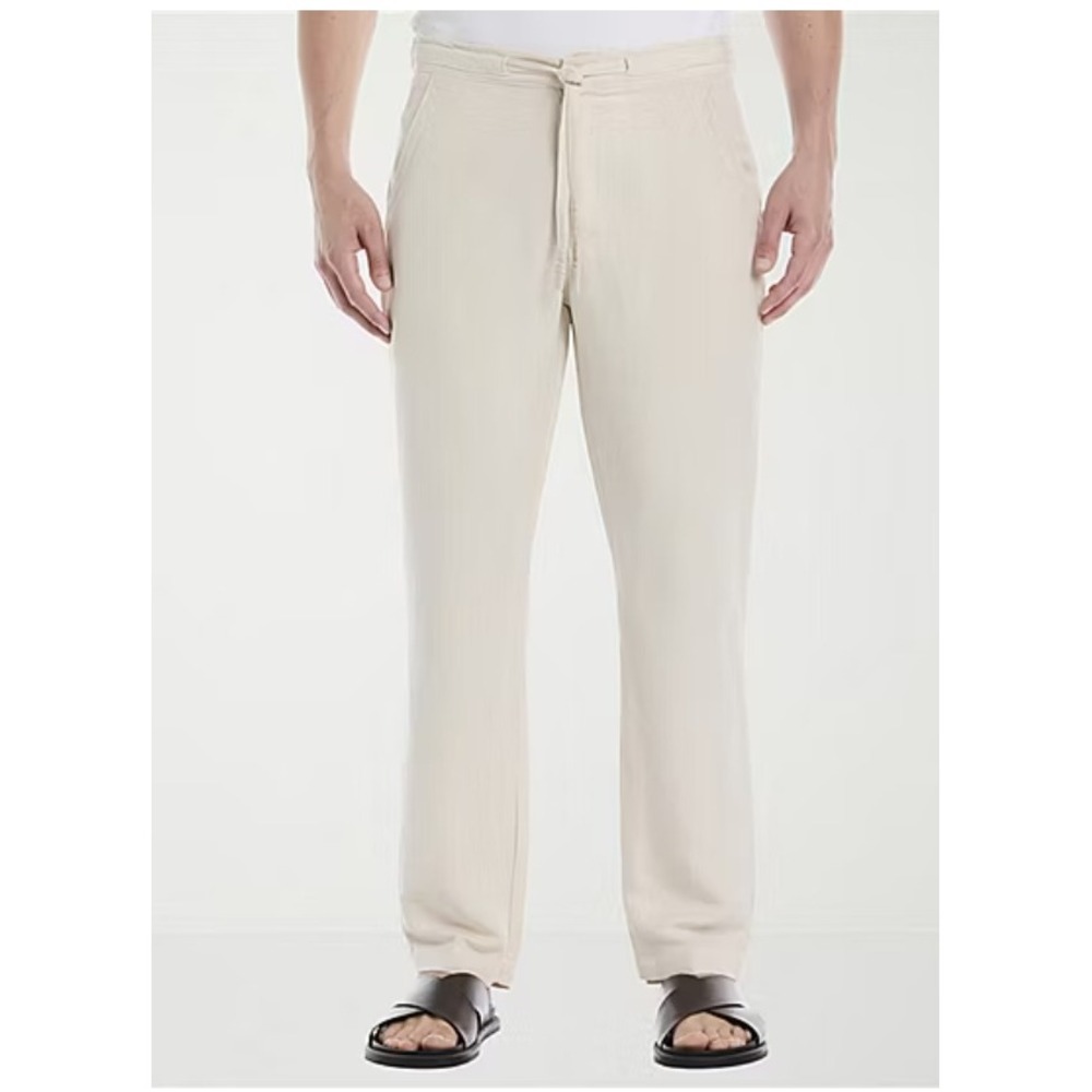 NWT Cubavera Linen Blend Men's Regular Fit Drawstring Pants XL 30" Inseam